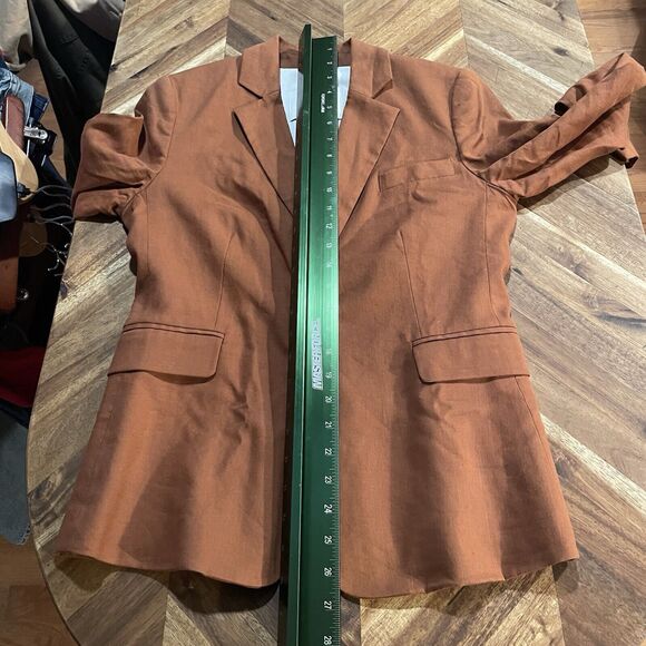 Adam By Adam Lippes Blazer Linen Blend Single Button Sz 4 Classic Career USA - Picture 8 of 11